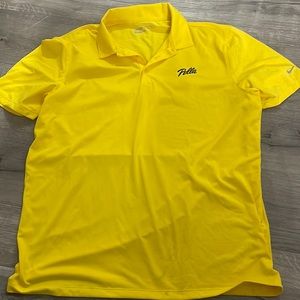 Nike yellow short sleeve golf polo shirt Like New Large.